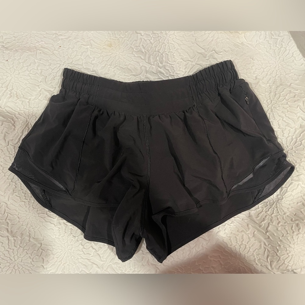 Lululemon Black Hotty Hot Low-Rise Lined Shorts 2.5”
